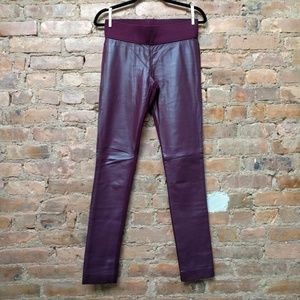 Club Monaco Burgundy Tasha Faux Leather Legging